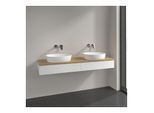 Villeroy und Boch Antao Waschtisch-Unterschrank L17111MT 160x19x50cm, Waschbeckenplattenfarbe honey oak, white matt lacquer, Mit Beleuchtung