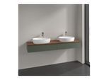 Villeroy und Boch Antao Waschtisch-Unterschrank K17052HL 160x19x50cm, Hahnlochbohrung, Waschbeckenplattenfarbe warm walnut, leaf green matt lacquer
