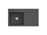 Villeroy und Boch Subway Style 50 Einbauspüle 335201i4 links, mit Ablaufgarnitur, 900 x 510 mm, Handbetätigung, graphit CeramicPlus