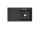 Villeroy und Boch Subway Style 50 Einbauspüle 335102S5 Becken rechts, 900 x 510 mm, Ablaufgarnitur mit Excenterbetätigung, Ebony