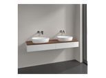 Villeroy und Boch Antao Waschtisch-Unterschrank L17012GF 160x19x50cm, Waschbeckenplattenfarbe warm walnut, glossy white lacquer, Mit Beleuchtung