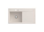 Villeroy und Boch Subway Style 50 Einbauspüle 335202KR links, mit Ablaufgarnitur, 900 x 510 mm, Excenterbetätigung, crema CeramicPlus