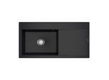 Villeroy und Boch Subway Style 60 Einbauspüle 336201S5 Becken links, Ablaufgarnitur mit Handbetätigung, 1000x510mm, Ebony