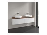 Villeroy und Boch Antao Waschtisch-Unterschrank K39112MT 160x36x50cm, Waschbeckenplattenfarbe warm walnut, white matt lacquer