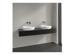 Villeroy und Boch Antao Waschtisch-Unterschrank L17010PD 160x19x50cm, Waschbeckenplattenfarbe Lack, black matt lacquer, Mit Beleuchtung