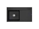 Villeroy und Boch Subway Style 50 Einbauspüle 335201S5 links, mit Ablaufgarnitur, 900 x 510 mm, Handbetätigung, ebony
