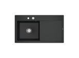 Villeroy und Boch Subway Style 50 Einbauspüle 335202S5 links, mit Ablaufgarnitur, 900 x 510 mm, Excenterbetätigung, ebony