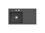 Villeroy und Boch Subway Style 50 Einbauspüle 335202i4 links, mit Ablaufgarnitur, 900 x 510 mm, Excenterbetätigung, graphit CeramicPlus