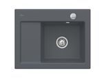 Villeroy und Boch Subway 45 Compact Einbauspüle 331302i4 rechts, mit Ablaufgarnitur, Excenterbetätigung, 650 x 510 mm, graphit CeramicPlus