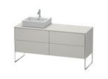 Duravit XSquare Waschtisch-Unterschrank XS4924L0707 160x53,8x54,8cm, 4 Auszüge, links, Betongrau matt