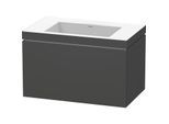 Duravit L-Cube Waschtisch-Unterschrank LC6917N4949 80 x 48 cm, ohne Hahnloch, graphit matt, 1 Auszug