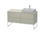 Duravit XSquare Waschtisch-Unterschrank XS4923R6060 140x53,8x54,8cm, 4 Auszüge, rechts, Taupe seidenmatt