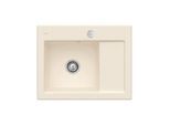 Villeroy und Boch Subway 45 Compact Einbauspüle 331202FU links, mit Ablaufgarnitur, Excenterbetätigung, 650 x 510 mm, ivory CeramicPlus