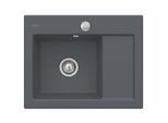 Villeroy und Boch Subway 45 Compact Einbauspüle 331202i4 links, mit Ablaufgarnitur, Excenterbetätigung, 650 x 510 mm, graphit CeramicPlus