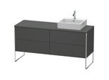 Duravit XSquare Waschtisch-Unterschrank XS4924R4949 160x53,8x54,8cm, 4 Auszüge, rechts, Graphit matt