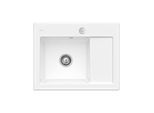 Villeroy & Boch Subway 45 Compact Einbauspüle 331202KG links, mit Ablaufgarnitur und Exzenterbetätigung, 650 x 510 mm, Snow White