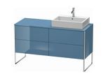 Duravit XSquare Waschtisch-Unterschrank XS4923R4747 140x53,8x54,8cm, 4 Auszüge, rechts, Stone Blue hochglanz