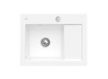 Villeroy und Boch Subway 45 Compact Einbauspüle 331202R1 links, mit Ablaufgarnitur, Excenterbetätigung, 650 x 510 mm, weiß alpin CeramicPlus