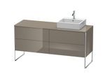 Duravit XSquare Waschtisch-Unterschrank XS4924R8989 160x53,8x54,8cm, 4 Auszüge, rechts, Flannel Grey hochglanz