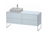 Duravit XSquare Waschtisch-Unterschrank XS4924L9797 160x53,8x54,8cm, 4 Auszüge, links, Lichtblau seidenmatt