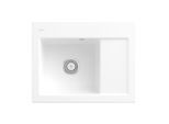 Villeroy und Boch Subway 45 Compact Einbauspüle 331201R1 links, mit Ablaufgarnitur, Handbetätigung, 650 x 510 mm, weiß alpin CeramicPlus
