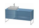 Duravit XSquare Waschtisch-Unterschrank XS4924L4747 160x53,8x54,8cm, 4 Auszüge, links, Stone Blue hochglanz