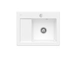 Villeroy und Boch Subway 45 Compact Einbauspüle 331302KG rechts, mit Ablaufgarnitur, Excenterbetätigung, 650 x 510 mm, snow white CeramicPlus
