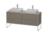 Duravit XSquare Waschtisch-Unterschrank XS4927B9090 160x53,8x54,8cm, 4 Auszüge, beidseitig, Flannel Grey seidenmatt