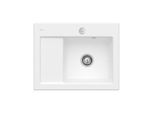 Villeroy und Boch Subway 45 Compact Spüle 331302RW rechts, mit Ablaufgarnitur, Excenterbetätigung, 650 x 510 mm, stone white CeramicPlus
