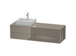 Duravit XSquare Waschtisch-Unterschrank XS4914L8989 160x40x54,8cm, 4 Schubkästen, links, Flannel Grey hochglanz