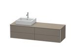 Duravit XSquare Waschtisch-Unterschrank XS4914L9090 160x40x54,8cm, 4 Schubkästen, links, Flannel Grey seidenmatt