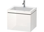 Duravit L-Cube Waschtisch-Unterschrank LC6916N8585 60 x 48 cm, ohne Hahnloch, weiß hochglanz, 1 Auszug