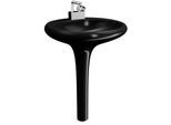 Vitra Istanbul Waschtisch 4261B470-0041 60,5x61,5cm, integrierte Standsäule, ohne Überlauf/Hahnloch mittig, schwarz VC