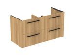 Ideal Standard i.life B Möbeldoppelwaschtisch-Unterschrank T5278NX 120x50,5x63cm, 4 Auszüge, Eiche natur