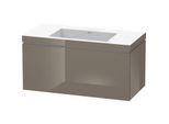 Duravit L-Cube Waschtisch-Unterschrank LC6918N8989 100 x 48 cm, ohne Hahnloch, flannel grey hochglanz, 1 Auszug