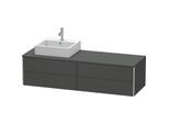Duravit XSquare Waschtisch-Unterschrank XS4914L4949 160x40x54,8cm, 4 Schubkästen, links, Graphit matt