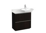LAUFEN BASE für INO Waschtischunterschrank H4030021102631 77x77cm, 2 Schubladen, Griffleiste Aluminium eloxiert, Ulme dunkel