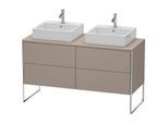 Duravit XSquare Waschtisch-Unterschrank XS4926B4343 140x53,8x54,8cm, 4 Auszüge, beidseitig, Basalt matt