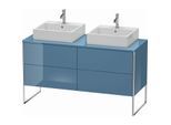 Duravit XSquare Waschtisch-Unterschrank XS4926B4747 140x53,8x54,8cm, 4 Auszüge, beidseitig, Stone Blue hochglanz