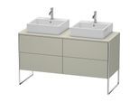 Duravit XSquare Waschtisch-Unterschrank XS4926B6060 140x53,8x54,8cm, 4 Auszüge, beidseitig, Taupe seidenmatt