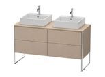 Duravit XSquare Waschtisch-Unterschrank XS4926B7575 140x53,8x54,8cm, 4 Auszüge, beidseitig, Leinen