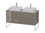 Duravit XSquare Waschtisch-Unterschrank XS4926B8989 140x53,8x54,8cm, 4 Auszüge, beidseitig, Flannel Grey hochglanz