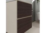 hansgrohe Xevolos E Waschtischunterschrank 54173730 480x555x475mm, für Handwaschbecken, 2 Schubladen, sandbeige matt, Eiche dunkel