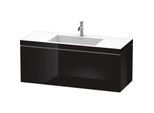 Duravit L-Cube Waschtisch-Unterschrank LC6919O4040 120 x 48 cm, 1 Hahnloch, schwarz hochglanz, 1 Auszug