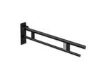 Hewi System 900 Stützklappgriff 900.50.18260DC Ausladung 900 mm, Edelstahl pulverbeschichtet schwarz tiefmatt, rechts, Funk-Spülauslösung
