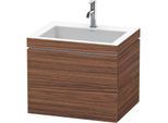 Duravit L-Cube Waschtisch-Unterschrank LC6916O2121 60 x48 cm, 1 Hahnloch, nussbaum dunkel, 1 Auszug