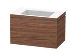 Duravit L-Cube Waschtisch-Unterschrank LC6917N2121 80 x 48 cm, ohne Hahnloch, nussbaum dunkel, 1 Auszug