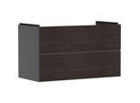 hansgrohe Xevolos E Waschtischunterschrank 54183730 980x555x475mm, 2 Schubladen, schiefergrau matt, Eiche dunkel