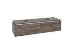 Villeroy und Boch Legato Waschtischunterschrank B676L0RK 160x38x50cm, für 2 Waschtische, mit LED-Beleuchtung, Stone Oak