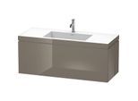 Duravit L-Cube Waschtisch-Unterschrank LC6919O8989 120 x 48 cm, 1 Hahnloch, flannel grey hochglanz, 1 Auszug